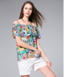 Flowers Printed silk crepe top